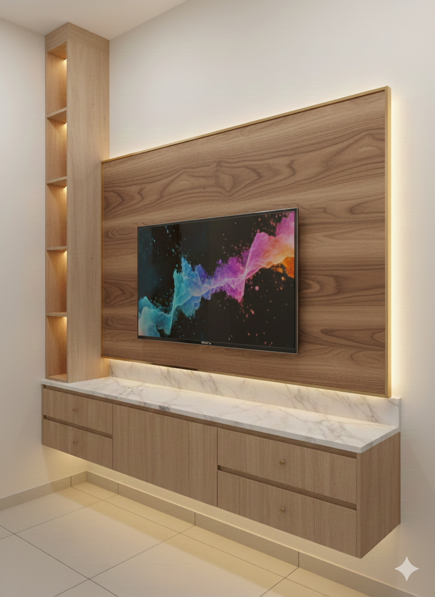 ميز شاشه ديكور كبير